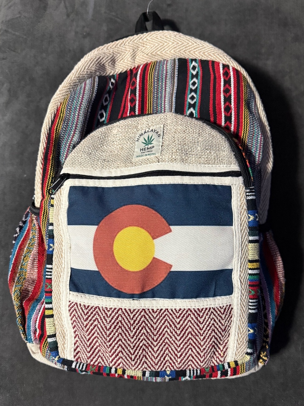 Himalayan Hemp Colorado Flag Backpack - Multicolor